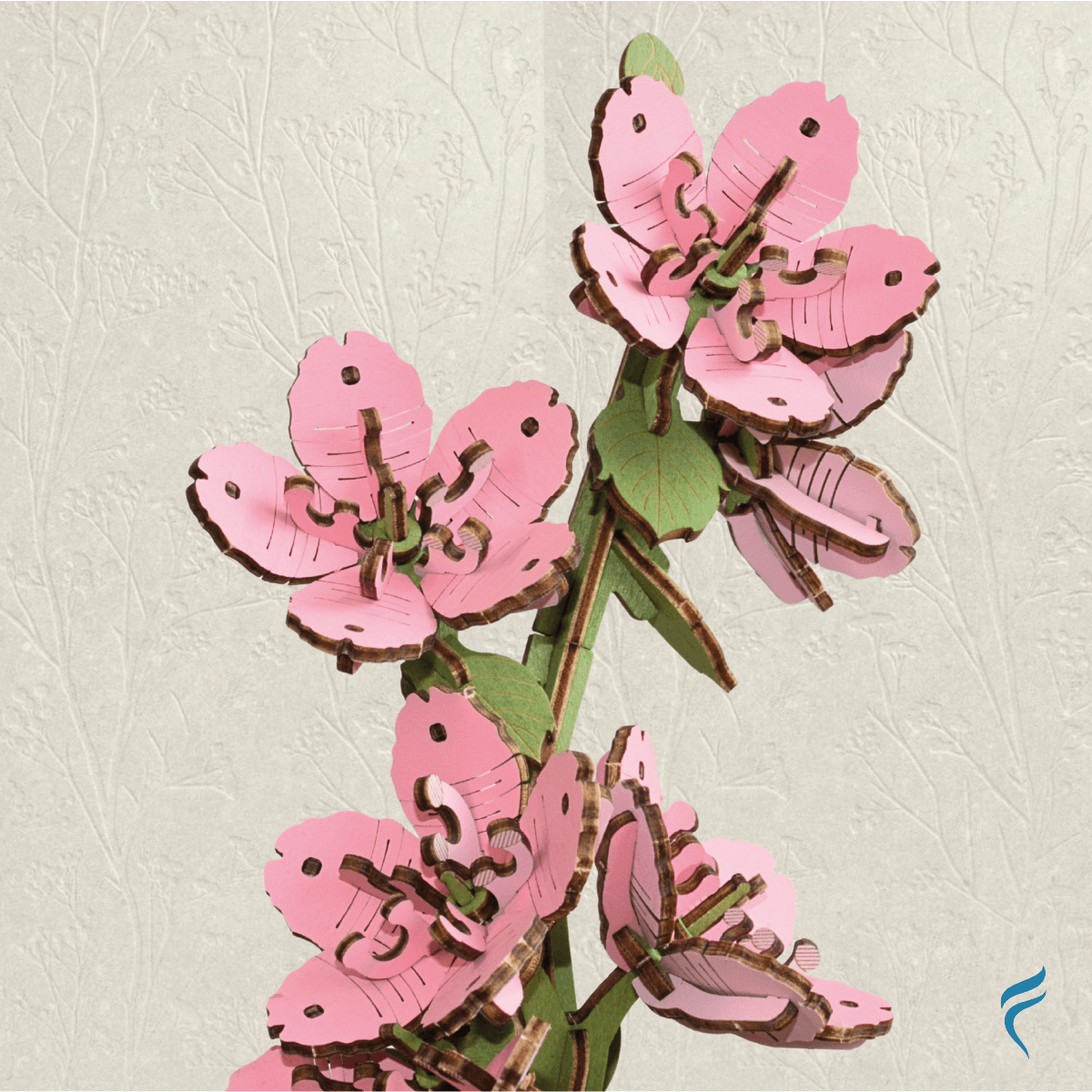 Una hermosa flor armable tipo Rompecabezas 3D, Diseño: Cerezo Japonés