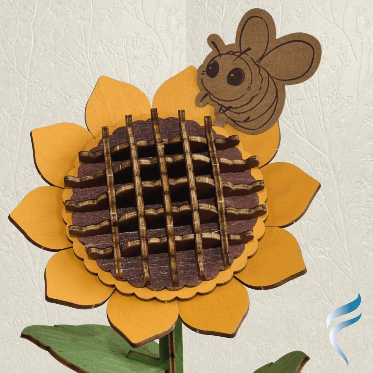 Una hermosa flor armable tipo Rompecabezas 3D, Diseño: Girasol