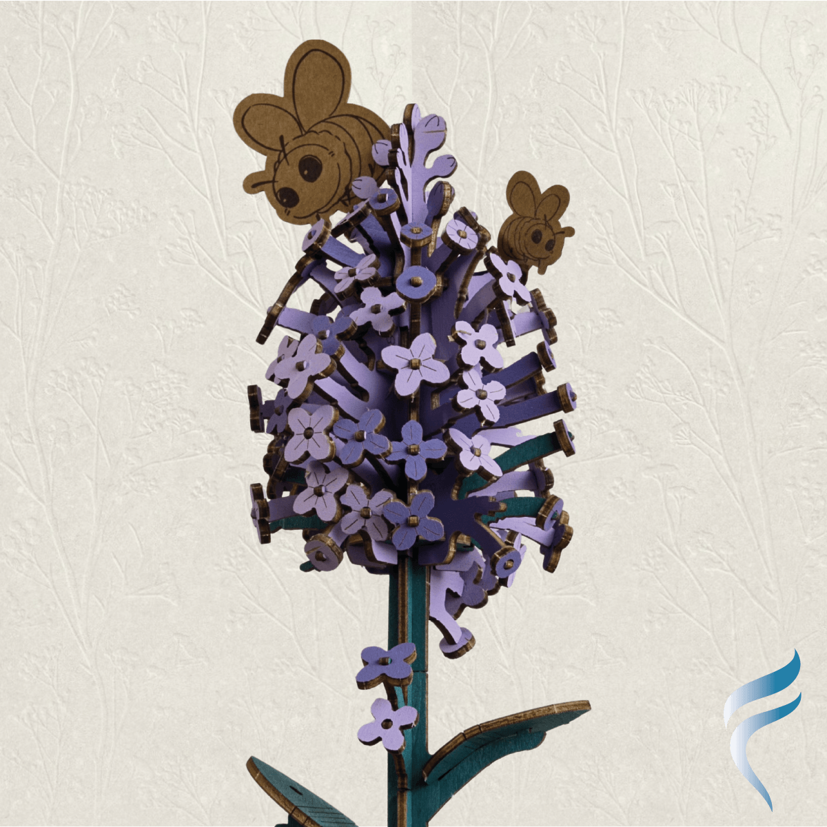 Una hermosa flor armable tipo Rompecabezas 3D, Diseño: Lila
