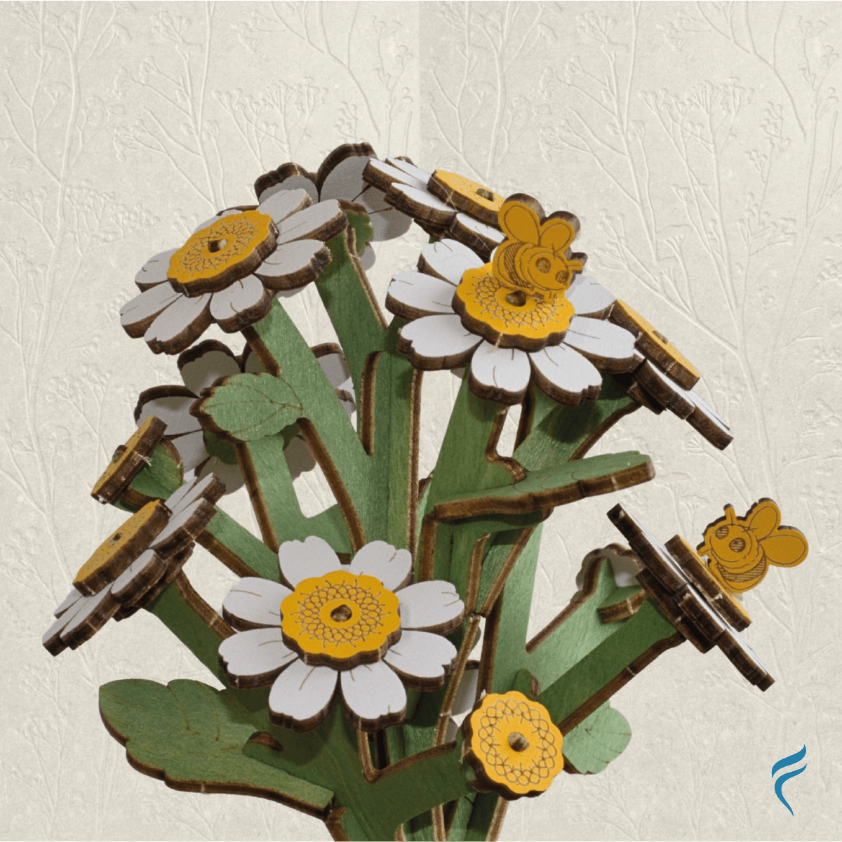 Una hermosa flor armable tipo Rompecabezas 3D, Diseño: Margarita